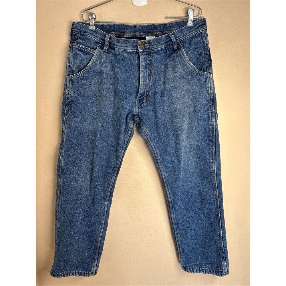 KEY Fleece Lined Work Jeans Mens 36x30 Denim Straight Leg Insulated Carpenter